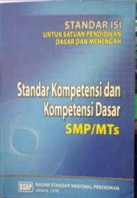 Standar Kompetensi dan Kompetensi Dasar